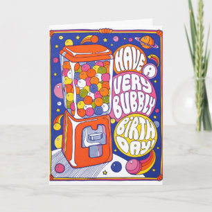 Cartão de Aniversário Bubbly com Letterpress
