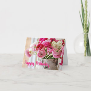 Cartão de Aniversário - Buquê Shabby Chic