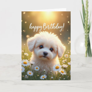 Cartão de Aniversário Cachorrinho Margarida