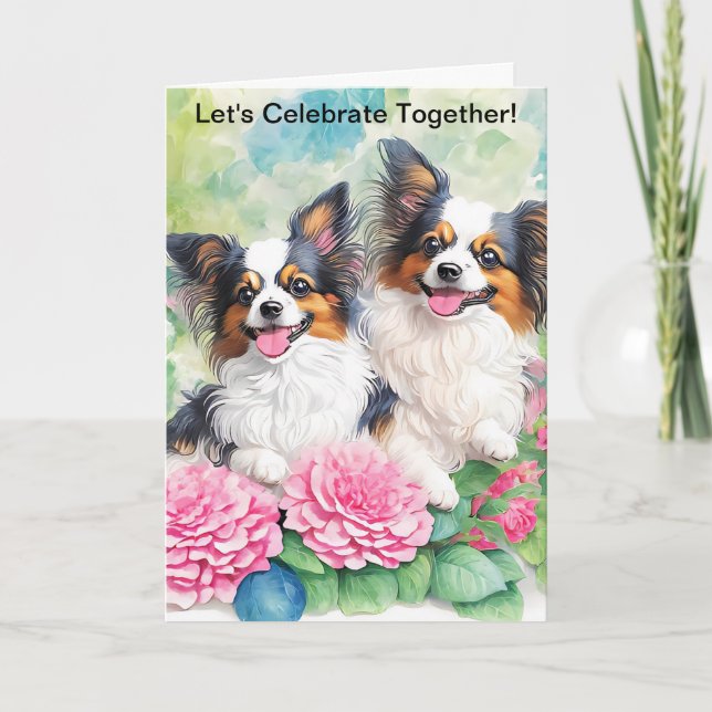 Cartão de aniversário cachorro fofo (Frente)