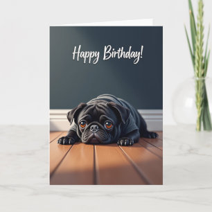 Cartão de Aniversário Cachorro Preto