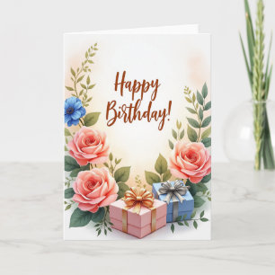 Cartão de Aniversário Caixa de Presente