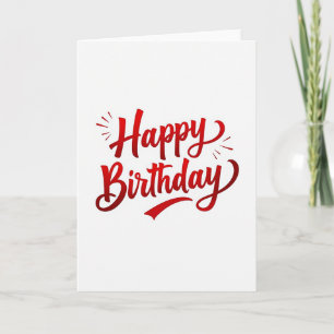 Cartão de Aniversário Caligráfico Alegre