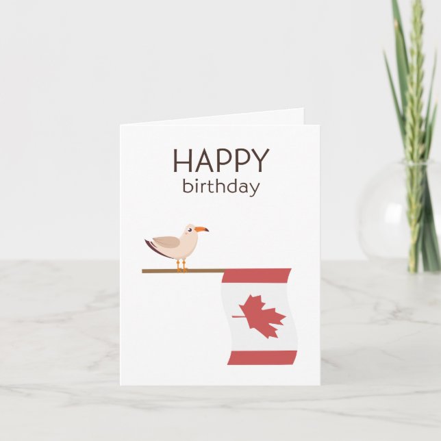 Cartão de aniversário canadense - Parabéns (Frente)