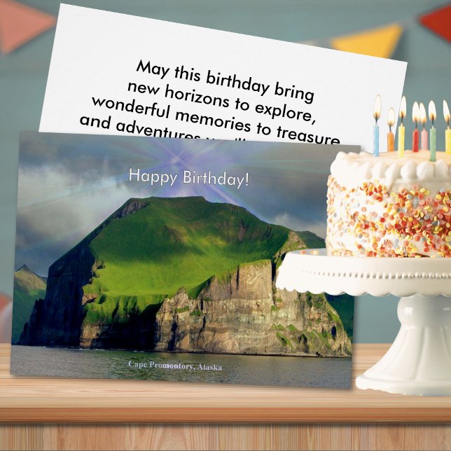 Cartão de Aniversário Cape Promontory Alasca (Cape Promontory Alaska Birthday Greeting Card)