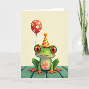 Cartão de Aniversário Caprichoso de Sapo
