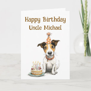 Cartão de aniversário caprichoso para cão Jack Rus