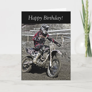 Cartão de Aniversário: Cara Motocross