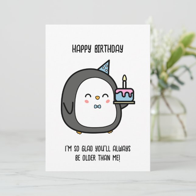 Cartão de Aniversário Cartão de aniversário engraç (Em pé/Frente)