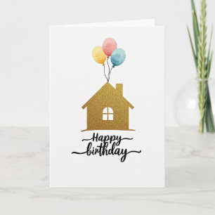 Cartão de Aniversário Casa Balão