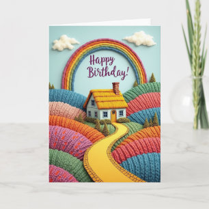 Cartão de Aniversário Casa de Fio Alegre