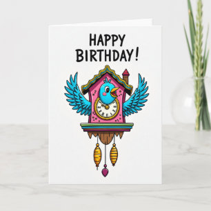 Cartão de Aniversário Casa de Pássaro Doce