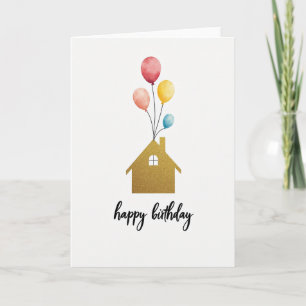 Cartão de Aniversário Casa Dourada