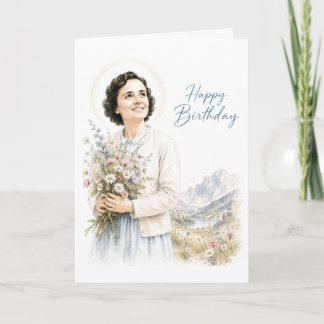 Cartão de Aniversário Católico de Santa Gianna Mol