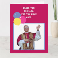 Cartão de aniversário católico engraçado