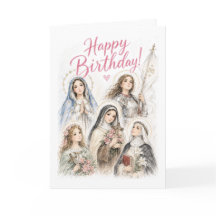Cartão de Aniversário Católico Princesas Celestiai