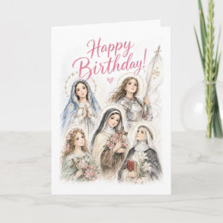 Cartão de Aniversário Católico Princesas Celestiai