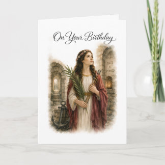 Cartão de Aniversário Católico Santa Filomena