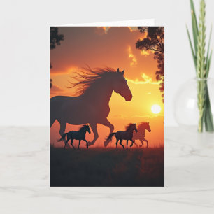 Cartão de Aniversário Cavalo Ardente