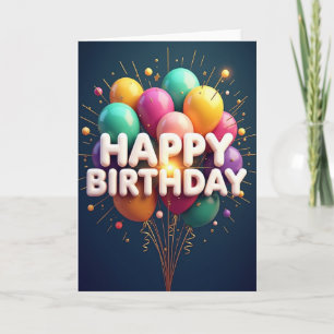 Cartão de Aniversário Celebração Vibrante