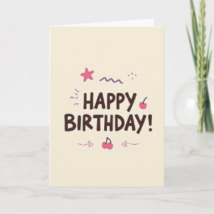 Cartão de Aniversário Cereja Alegre