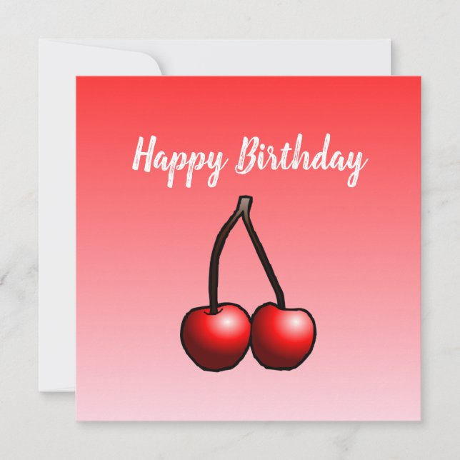 Cartão de Aniversário Cerejas (Frente)