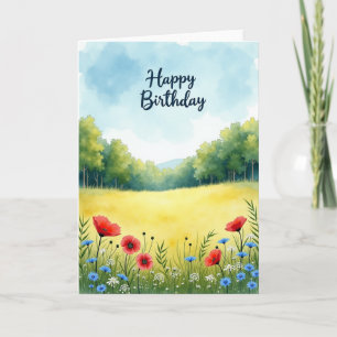 Cartão de Aniversário Céu Aquarela