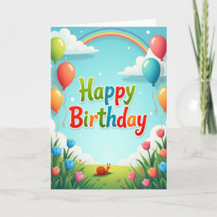 Cartão de Aniversário Céu Arco-íris