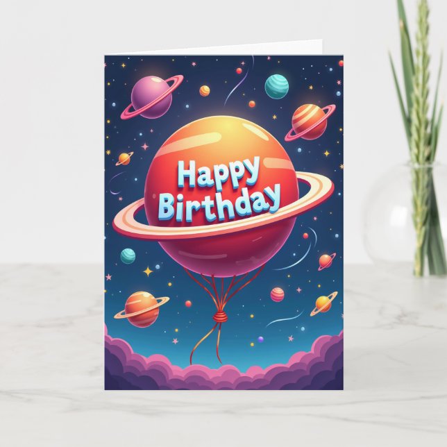 Cartão de Aniversário Céu Estrelado (Frente)