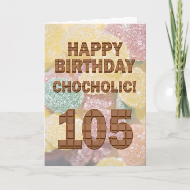 Cartão de aniversário Chocolólico 105 (Frente)
