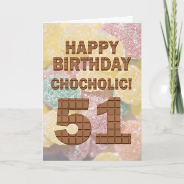 Cartão de Aniversário Chocolólico de 51 ruas (Frente)