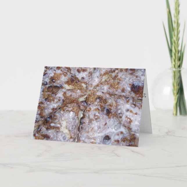 Cartão de Aniversário "Cinnamon Dessert Pizza" (Frente)