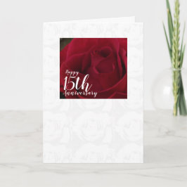 Cartão de aniversário clássico de 15 de Rosa verme