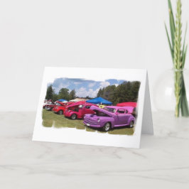 Cartão de Aniversário Clássico de Carros (Grande I