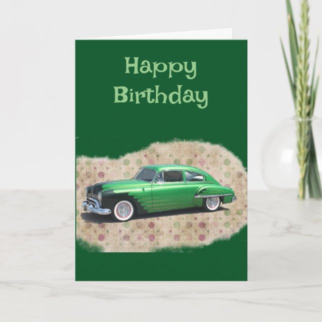 Cartão de Aniversário Clássico de Estrada Quente p (Frente)