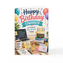 Cartão de Aniversário Colega de Trabalho Humor de