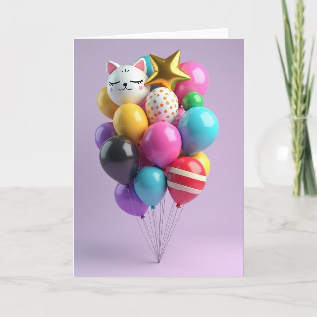 Cartão de Aniversário Colorido e Alegre (Frente)