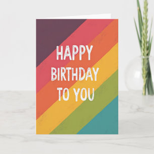 Cartão de Aniversário Colorido e Ousado