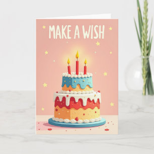 Cartão de Aniversário Colorido em Camadas