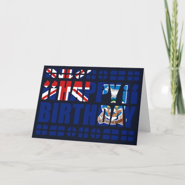 Cartão de Aniversário com a Bandeira das Ilhas Fal (Frente)