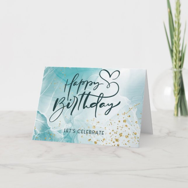 Cartão de Aniversário com Aestologia de Abstrato A (Frente)