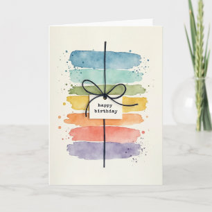 Cartão de Aniversário com Aquarela
