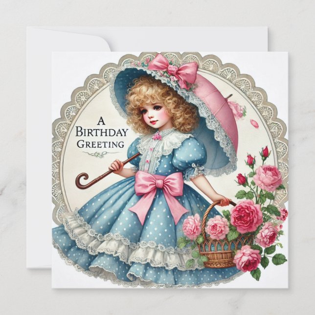 Cartão de Aniversário com Aquarela Inspirada em Vi (Frente)