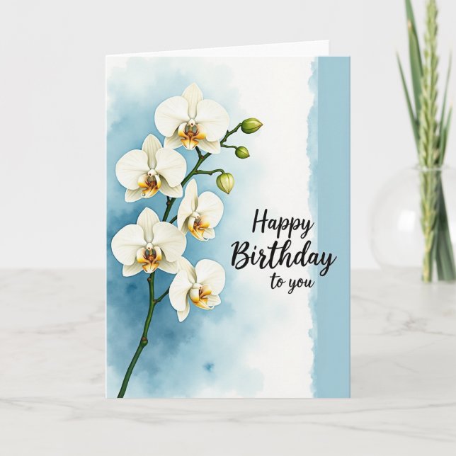 Cartão de Aniversário com Aquarela Sonhadora (Frente)