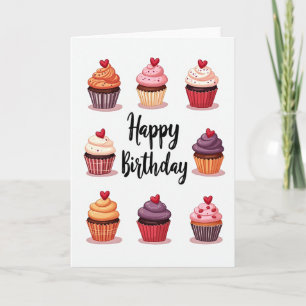 Cartão de Aniversário com Array de Bolo Doce