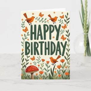 Cartão de Aniversário com Arte Desenhada à Mão Ale