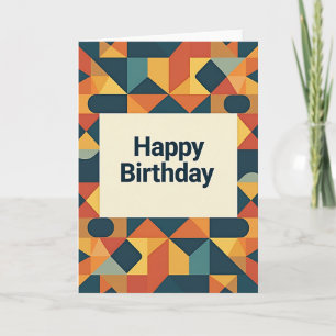 Cartão de Aniversário com Arte Geométrica