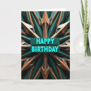 Cartão de Aniversário com Arte Intrincada