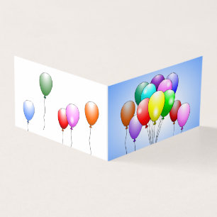 Cartão de Aniversário com Balões Dobrados
