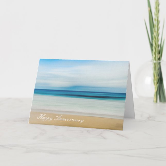 Cartão de aniversário com Belas Cores de Praia (Frente)